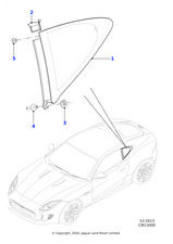 Jaguar F-TYPE 2014 - 2024 (X152) Seitenscheibe T2R91617 hinten rechts