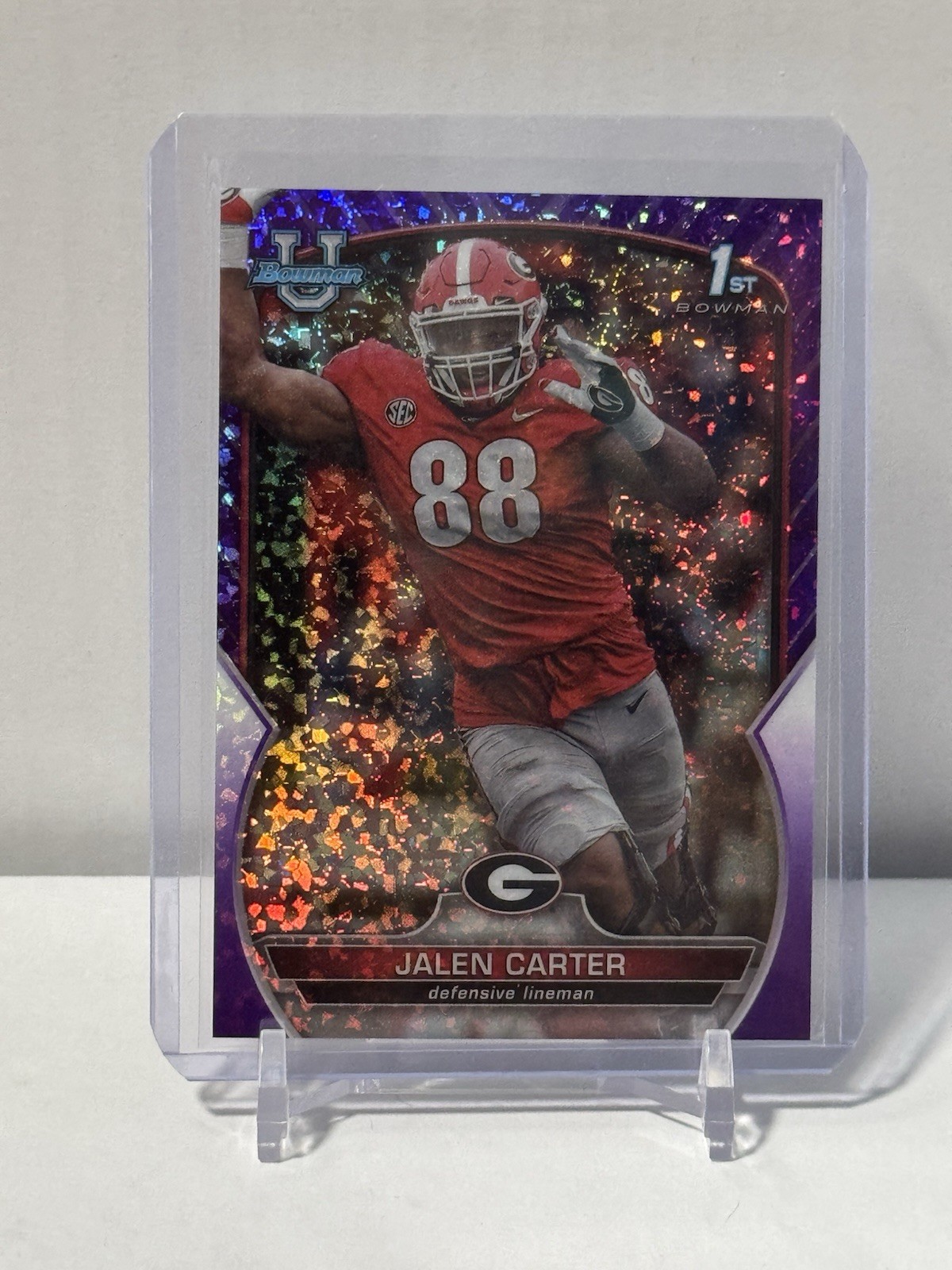 2022 Bowman U Chrome - Jalen Carter #37 (RC) Purple Mini-Diamond Refractor /399