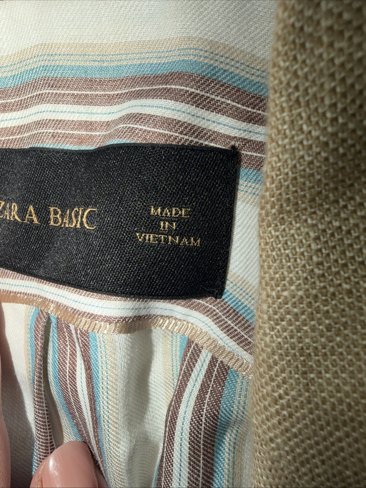 Zara Basic Blazer Jacket Womens  SmallBeige Long … - image 7