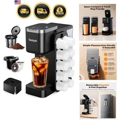 Coffee Maker with Magnetic K-Pod Organizer Single Serve Drip Machine Hot Iced