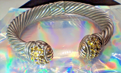 925 Bracelet With Gold & Citrine accents Samuel Benham Bali Jewelry Collection