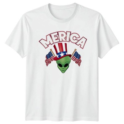 Merica Alien Uncle Sam T-Shirt Patriotischer Humor Unabhängigkeitstag Geschenk für Ihn