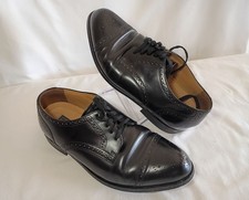 Vintage Bostonian Crown Windsor Oxford Black Leather Wing Tip Brogue Shoes 10 3E