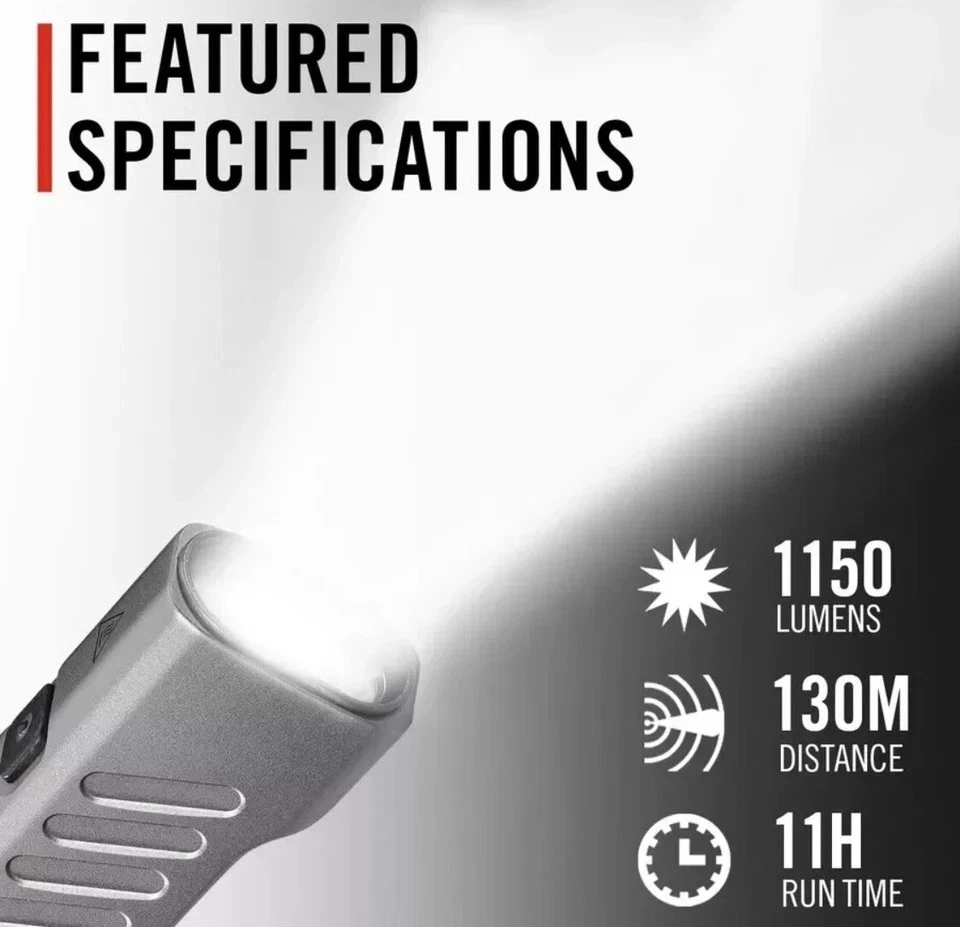 Coast 30948 Slayer BeamSaver USB-C перезаряжаемый светодиодный фонарик с режимом памяти - Изображение 4 из 4