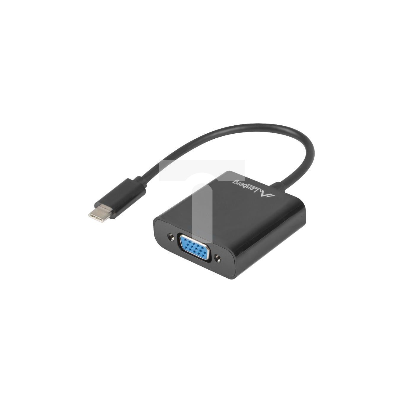 Adaptador Lanberg AD-UC-VG-01 1920 x 1200 Pixeles Negro ABS - Imagen 2