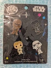 Star Wars 4 Pins Funko POP!  Skywalker, Darth Vader , Stormtrooper, & Chewbacca