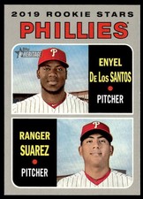 2019 Topps Heritage #56 Phillies 2019 Rookie Star de los Santos / Suarez RS, RC