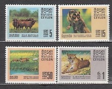 Ceylan - Courrier Yvert 413/6 ** Mnh Faune