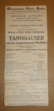 Tannhauser 1908 Metropolitan Opera Burrian Morena Goritz Fremstad nice RARE