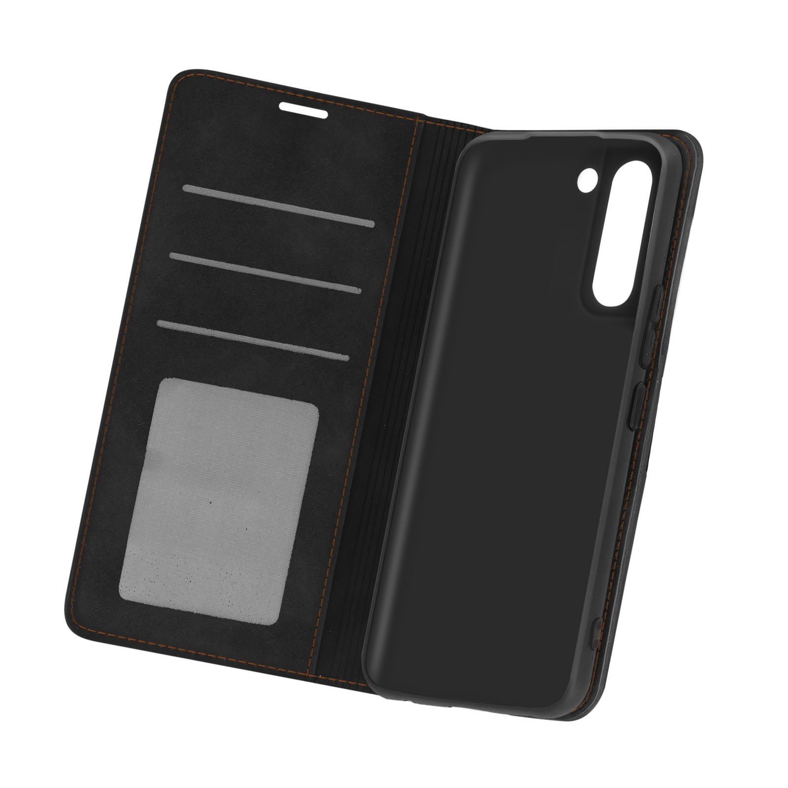 Coque Galaxy S21 antichoc avec étui carte intégré et support béquille silicone noir