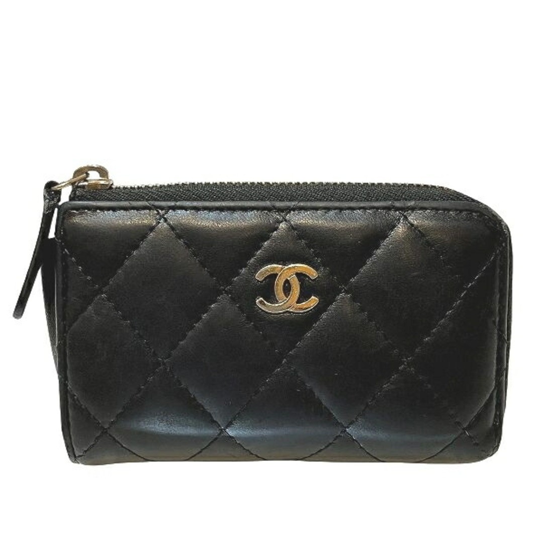 Chanel Vintage Matelasse Lambskin Coin Case Wallet With Key Ring