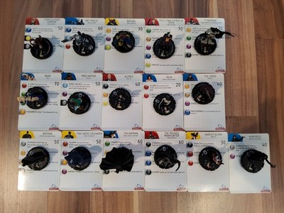SUPER VINTAGE HEROCLIX: BATMAN ALPHA CLIX, LOT OF 16 DIFFERENT, BATMAN,  JOKER++