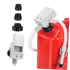 Battery-Powered Fuel Transfer Pump - No Spill Portable Siphon with 3 Gray