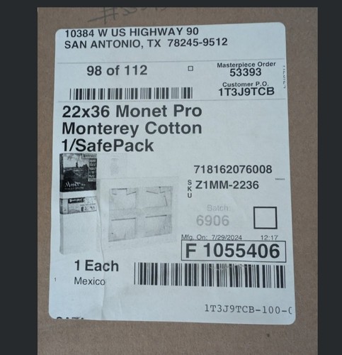 NEW SEALED Masterpiece Monet Pro 22×36 Stretched Canvas 1.5 Deep 10.5 oz Cotton - Picture 2 of 7