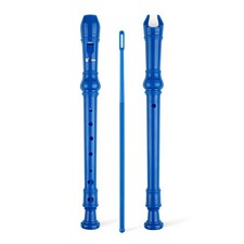 SWAN Soprano Recorder Instrument 8 hole flute German Fingering , Royalblue
