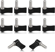 SPEEDWOX 10 Pcs M6 17mm Screw with Handle Thumb Lever M6*17, Black 