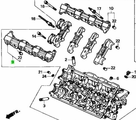 OEM Honda/Acura NSX C30A Cam Holders - Full Set - 4 Front/Rear Intake/Exhaust