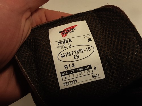 Red Wing 914 Supersole Waterproof Boots (Soft Toe) 8 D New Made In Usa - Picture 5 of 6