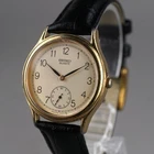 SEIKO 1984 Vintage 2G28-6030 Men's Watch Gold 31mm New Battery New Leather Band