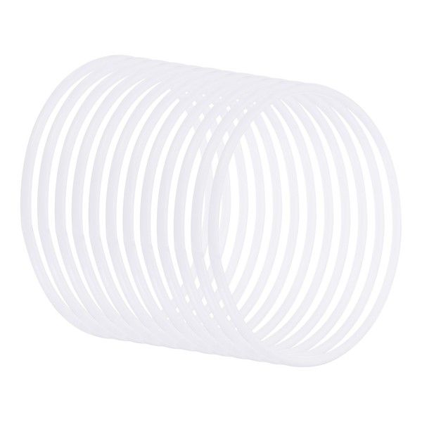 "5,7\" TraumfäNger Ringe, 30 StüCk Kunststoff Makramee Kranz Runde Ring Hoop, Weiß"-image