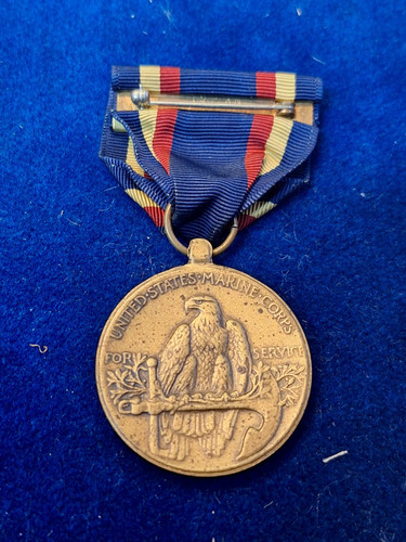 UNITED STATES MARINES YANGTZE SERVICE MEDAL FULL SIZE WITH RIBBON ORIGINAL - Picture 2 of 2