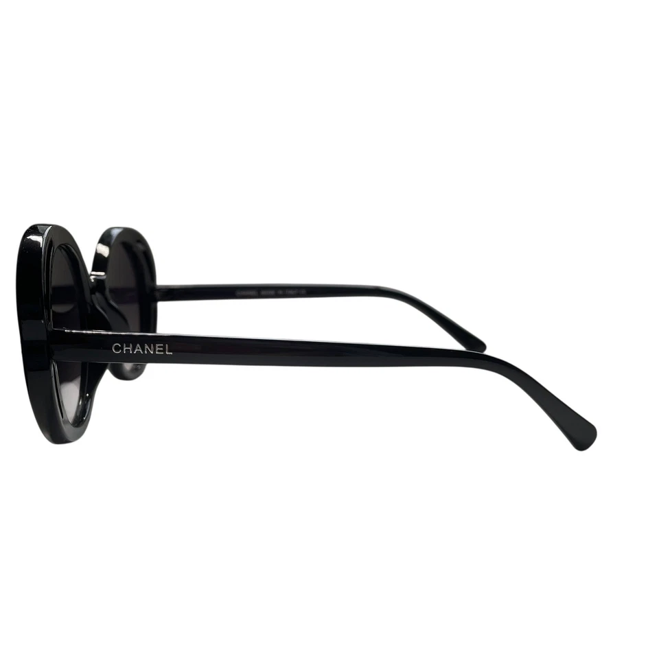 Auténticas gafas de sol negras redondas de gran tamaño Chanel con estuche en caja ENVÍO HOY Foto 2 de 4