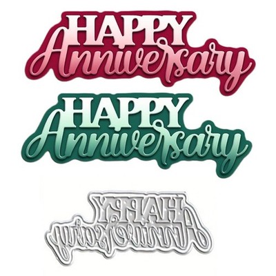 Happy Anniversary Die-Cuts Carbon Steel Metal Cutting Dies for DIY Scrapbooki