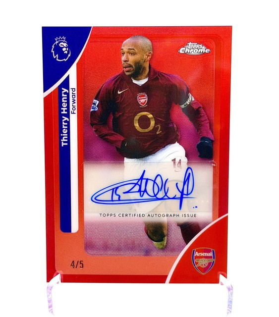 2025-26 TOPPS Chrome Premier League Thierry Henry auto Red /5 Arsenal