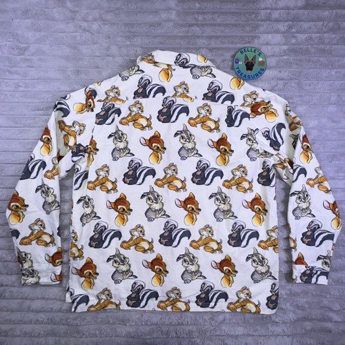 Disney Shirt Unisex Large Bambi and Friends Flannel Button Dog Shacket Oversized - Picture 10 of 10