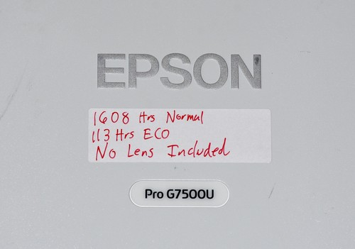 Epson Pro G7500U Projector WUXGA 4K Enhancement 1608 Lamp Hours - No Lens - 第 3/12 張圖片