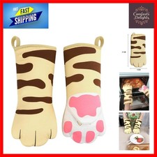 Image of Cute Cat Paw Oven Mitts Heat Resistant Baking Cooking Gloves 1 Pair
