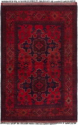 Traditional Hand-Knotted Geometric Area Rug 3'2'' x 4'10'' Oriental Wool Carpet