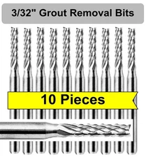 3/32" Grout Removal Bit  / Tool  Dremel & Rotozip Premium Grade (TEN Pieces)