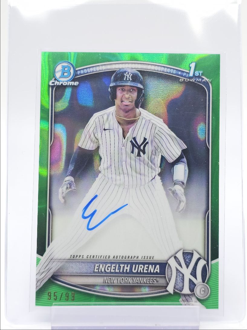 ENGELTH URENA 2025 BOWMAN CHROME 1ST AUTOGRAPH GREEN LAVA AUTO /99 Q2754