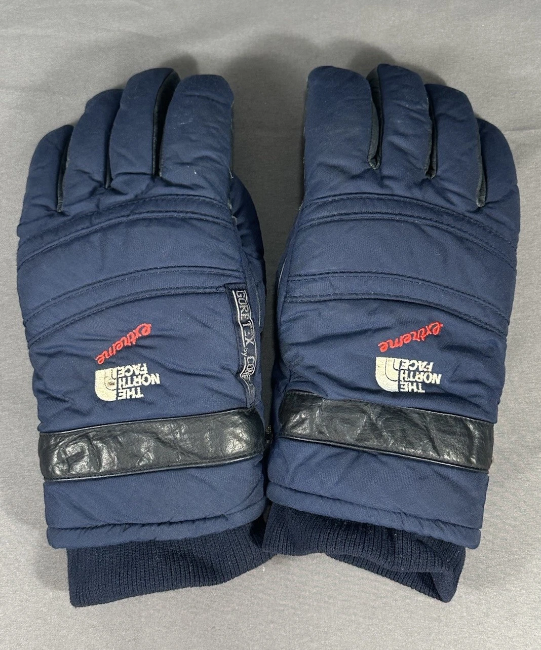 Mens Vintage The North Face Extreme Blue Snow Ski Gloves Snowboard Gore-Tex