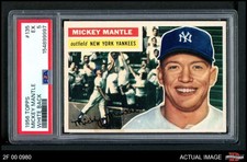 1956 Topps #135 Mickey Mantle White Back Yankees VARIATION HOF MVPw PSA 5 - EX