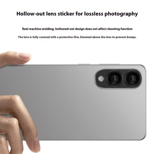 Hollowed Design Aluminum Phone Camera Cover Clear Protective Shield Guard Film - Photo 4/8