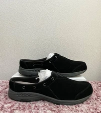 Easy Spirit Black Slip On Comfort Shoes Size 11 Arch Support Tnot Open-back