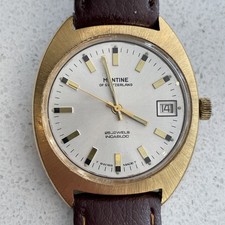 Vintage Montine 25 Jewels Incabloc Gold Plated Wrist Watch Automatic Swiss Made 