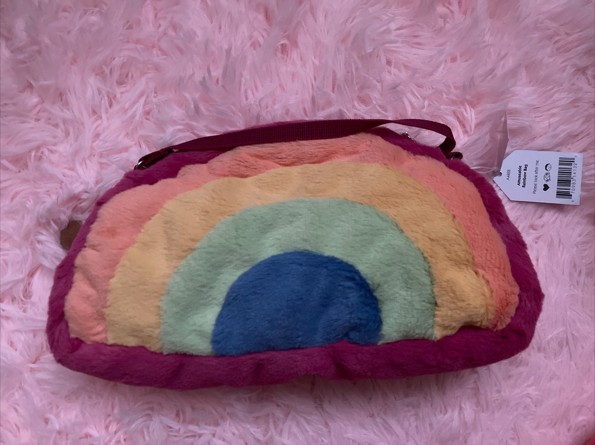 NWT Jellycat Amusable Rainbow Shoulder Plush Bag - 10 Inches Long