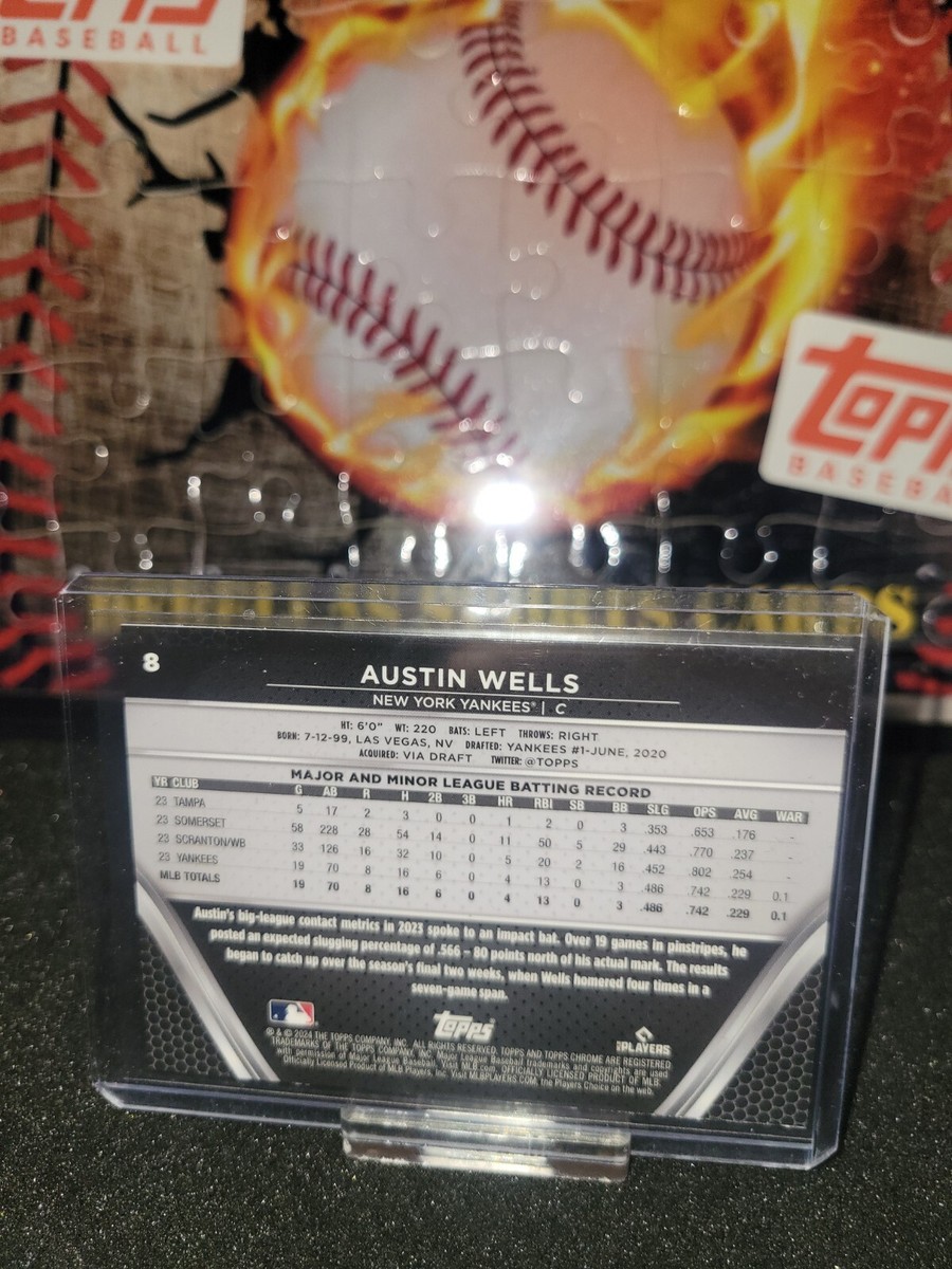 2024 Topps Chrome Black Austin Wells #8 Rookie RC Yankees | eBay