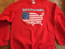 vintage PROUD TO BE AN AMERICAN sweatshirt flag L vintage 90's Patriot NWOT