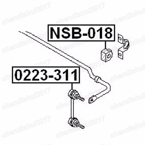 NSB-018 Rear Stabilizer Sway Bar Bushing for NISSAN X-Trail SUV OEM 54613-8H518 - Picture 5 of 5