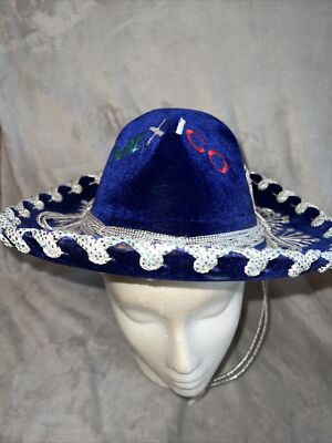 Mexico Sombreros Gonzalez Blue Silver Velvet Child Size  display picture 2
