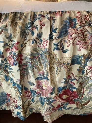 Falda de cama floral reunida Ralph Lauren King Tánger con volantes antipolvo 18" caída - Imagen 1 de 7