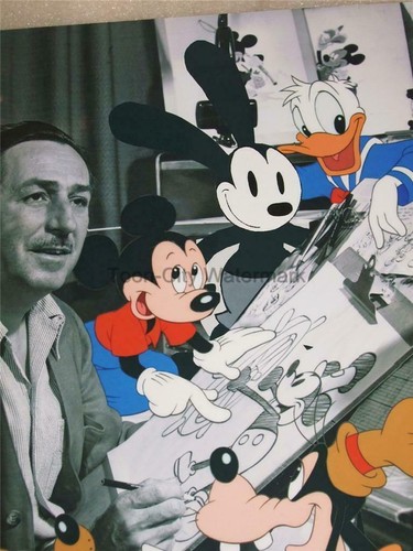 ⭕ Quadro Walt Disney anni 50 Topolino Paperino Pippo Oswald Pluto - Foto 5 di 6