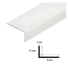 PVC CORNER UNEQUAL WHITE PLASTIC 90 DEGREE ANGLE TRIM  1 METRE MOULDING
