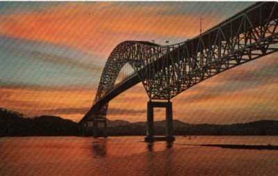 AK Panamakanal. Brücke von Amerika.