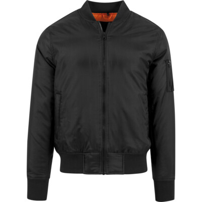 Herren Bomber Jacke Innenfutter Orange Bomber Jacket Build Your Brand XS - 5XL