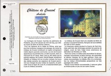 3169++FEUILLET CEF SUR  SOIE 1er JOUR 1998  CHATEAU  DE  CRUSSOL  ARDECHE